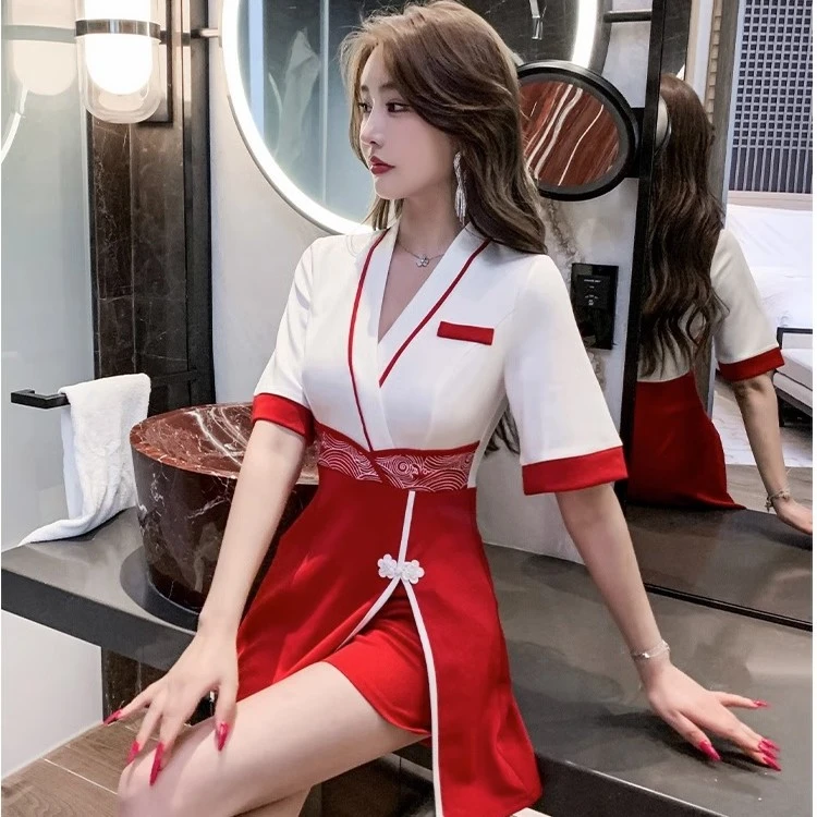 美容院高级感美容师工作服女2023新款足疗按摩气质套装足浴技师服