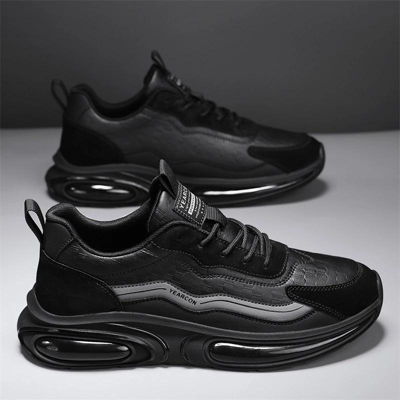 YEARCON/意尔康厚底百搭透气黑色防水潮鞋防滑工作男鞋E53301669
