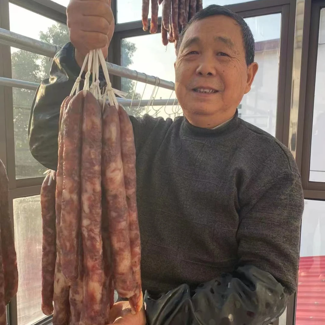 农家特色风味手工自制香肠日晒风干腊肠咸香味营养食用真空包装