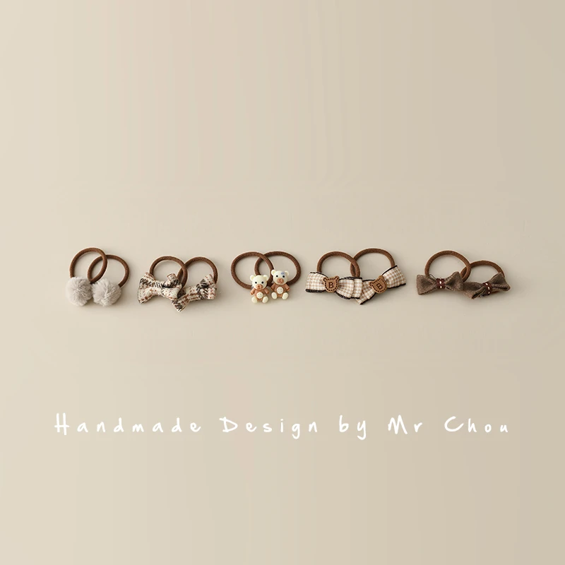 韩版儿童卡通扎头发橡皮筋女童不伤发花朵发圈蝴蝶结头绳宝宝发绳