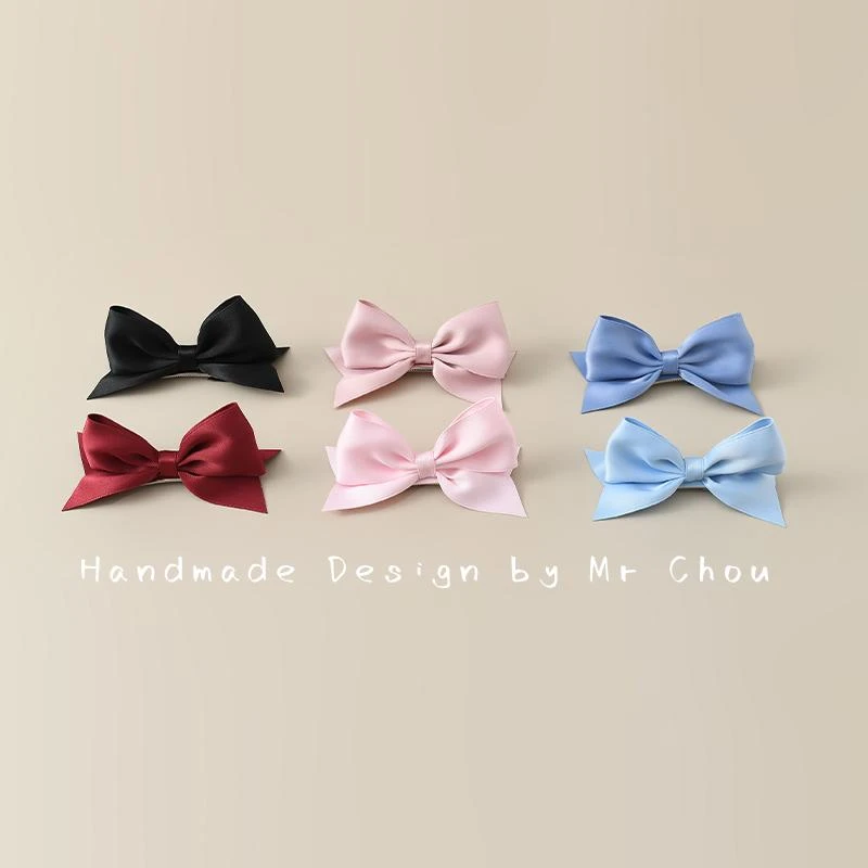 宝宝立体红蝴蝶结发夹不伤发婴儿全包夹发饰儿童发卡女童公主头饰