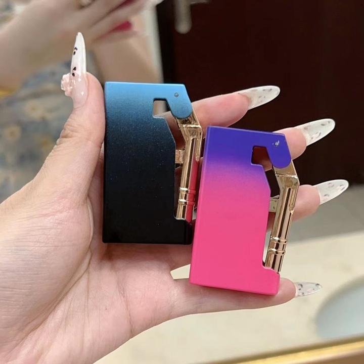 网红渐变色充气创意防风打火机直冲蓝焰金属个性定制男士送礼物潮