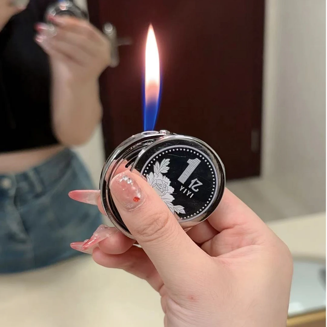 新款转一~亿金属旋转陀螺充气创意打火机高颜值金属充气时尚礼物