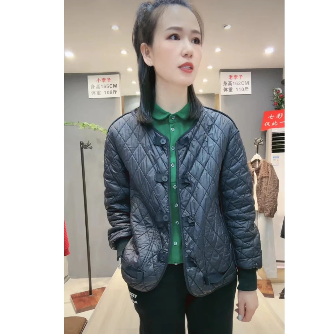 【原创正品】8841菱形格棉衣 衣长58