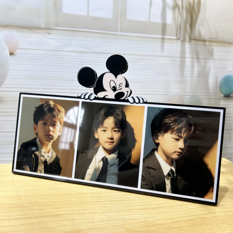 【米奇三宫格】创意造型摆台来图定制宝宝照洗相片做成水晶相框摆台