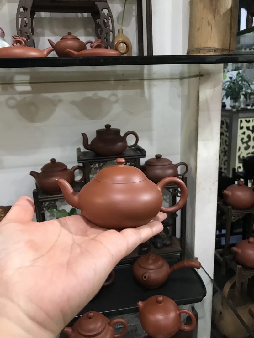 潮州手拉壶矮梨壶纯手工精美原矿朱泥材质适合家用功夫茶具茶壶