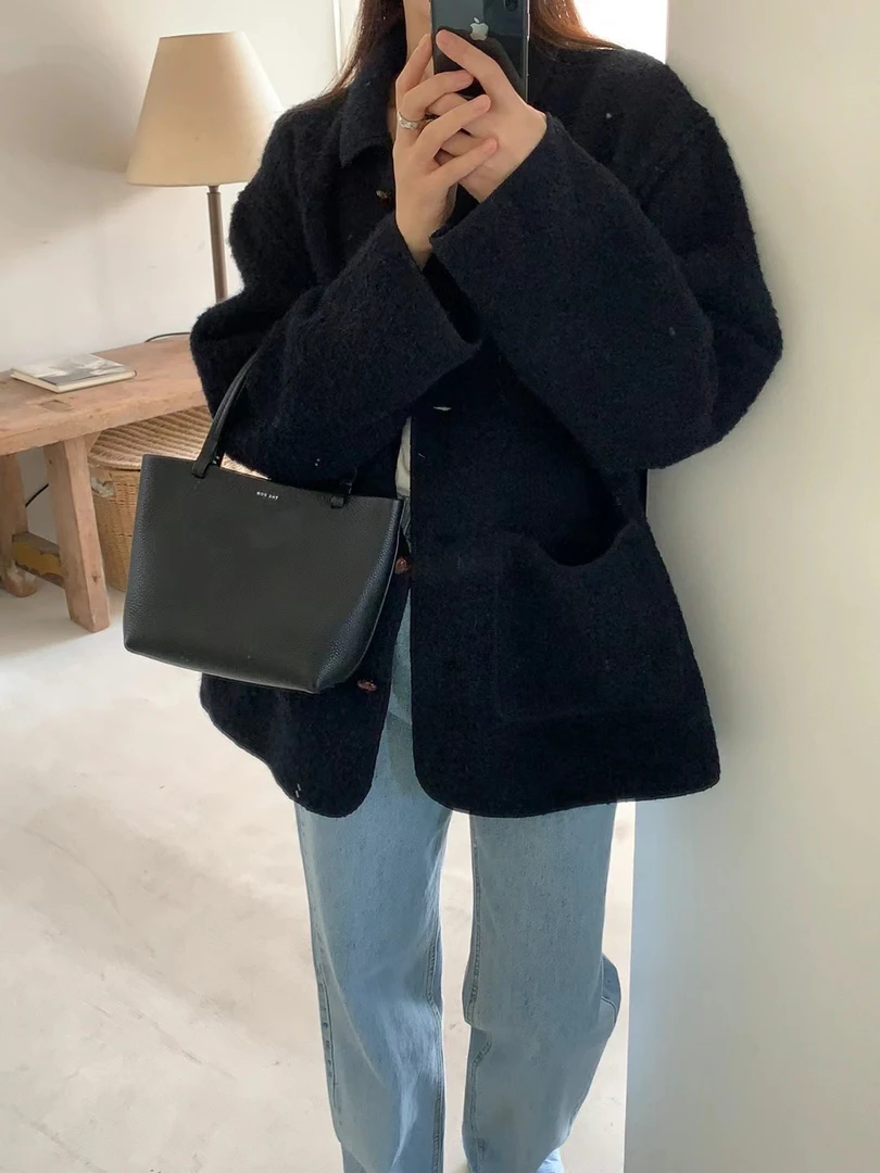 东大门 咖扣子大衣（不支持退货）