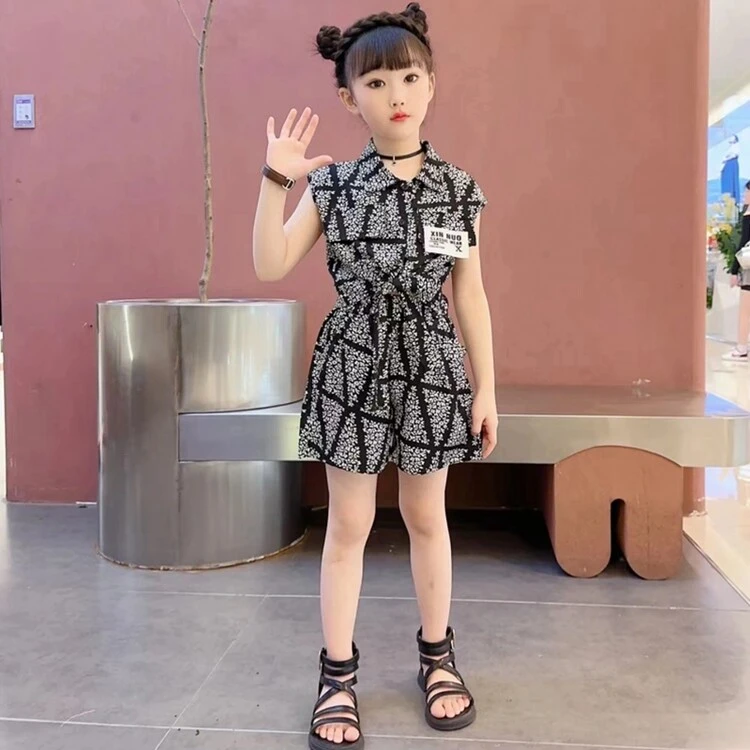 女童夏装套装6-12岁15岁潮款2025新款中大童休闲网红无袖两件套