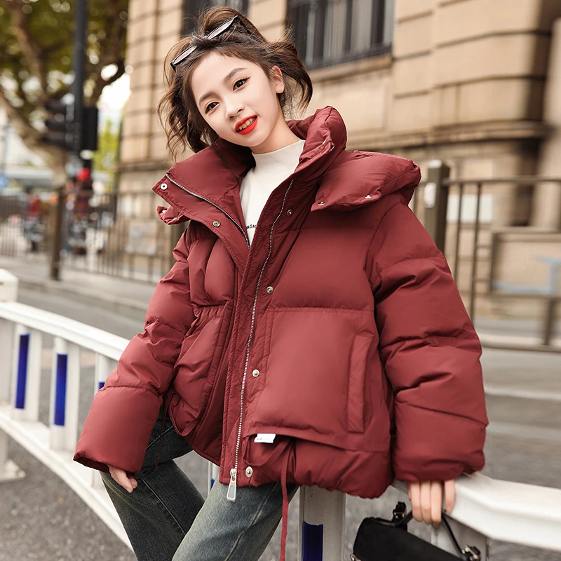 女童羽绒服2023新款洋气冬季大童加厚90白鸭绒女孩儿童秋冬款外套