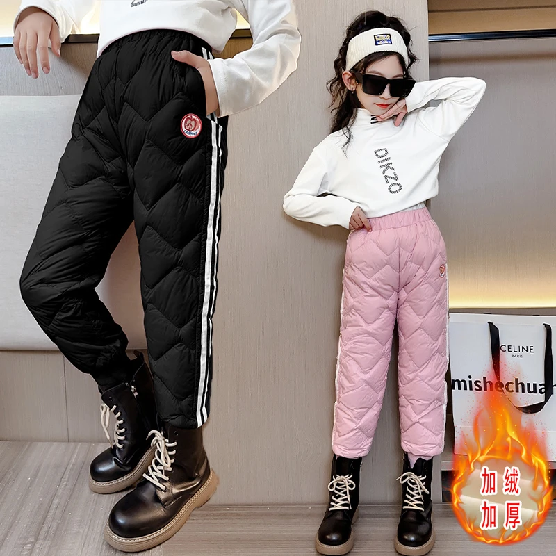 女童棉裤外穿冬季加绒加厚2023新款保暖秋冬大童长裤冬款儿童裤子