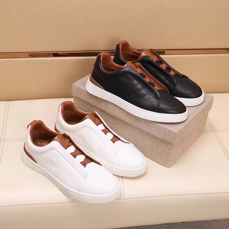 春夏新款高端轻奢时尚百搭头层牛皮奢华休闲鞋（1655）男士春季