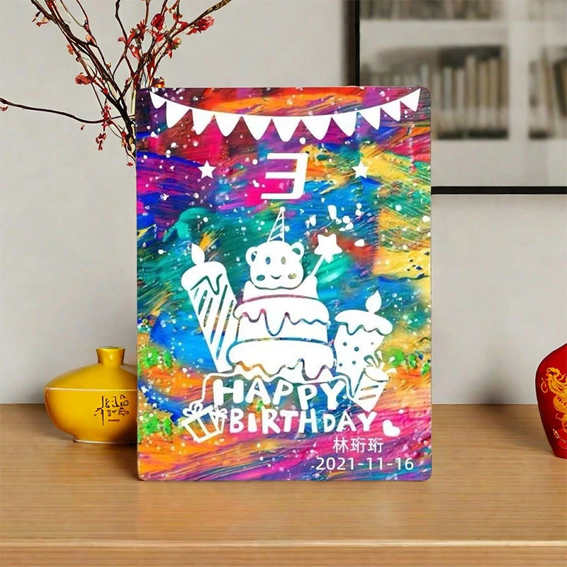 画布生日加厚画板颜料宝宝可撕环保234岁儿童环保diy手工定制名字