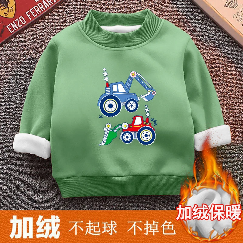 儿童长袖男童卫衣秋冬潮款中小童加绒加厚打底衫保暖衣上衣女童装