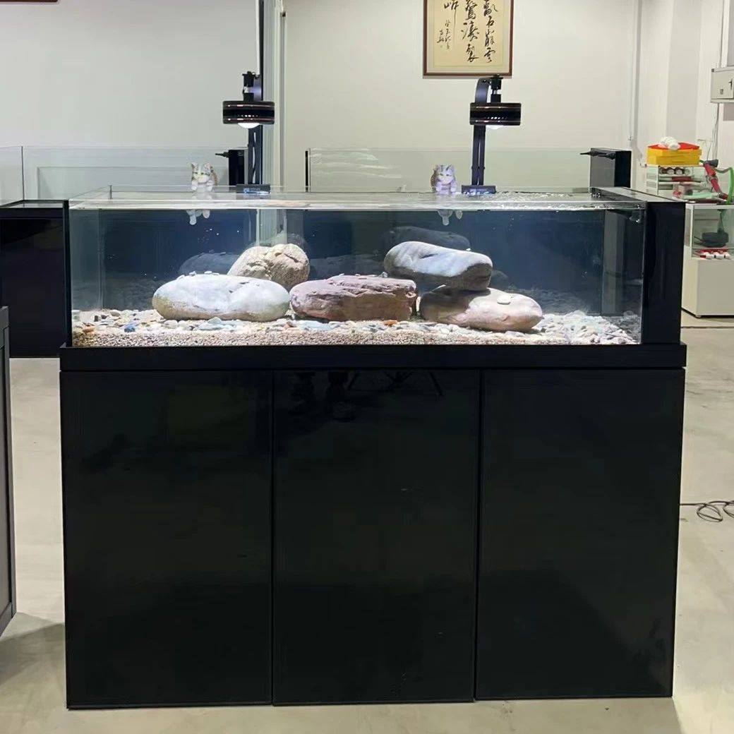 心悦鱼缸右侧溢流溪流缸 A款 生态鱼缸底滤水族箱