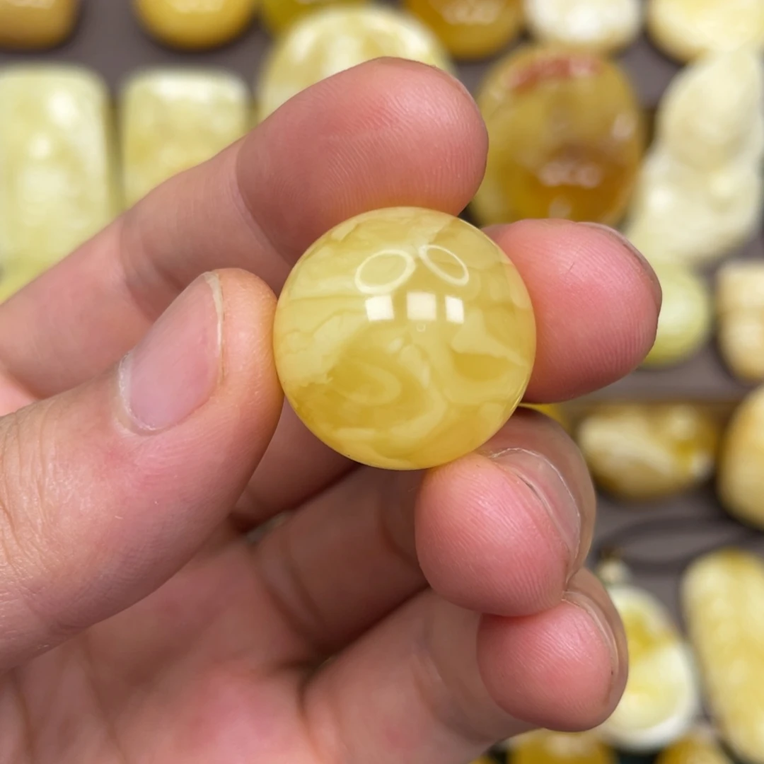 蜜蜡裸石未镶嵌双****烫蜜蜡