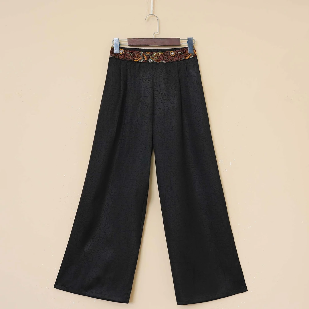 新中式国风松紧腰休闲裤