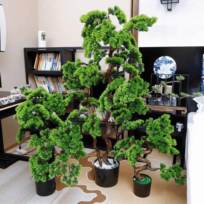 大型迎客松中式仿真植物落地迎客松盆景客厅装饰假树盆栽绿植摆件