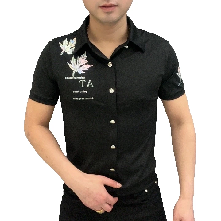 【猎狼精选】时尚百搭男士夏季修身翻领休闲轻奢潮流帅气短袖 TF703