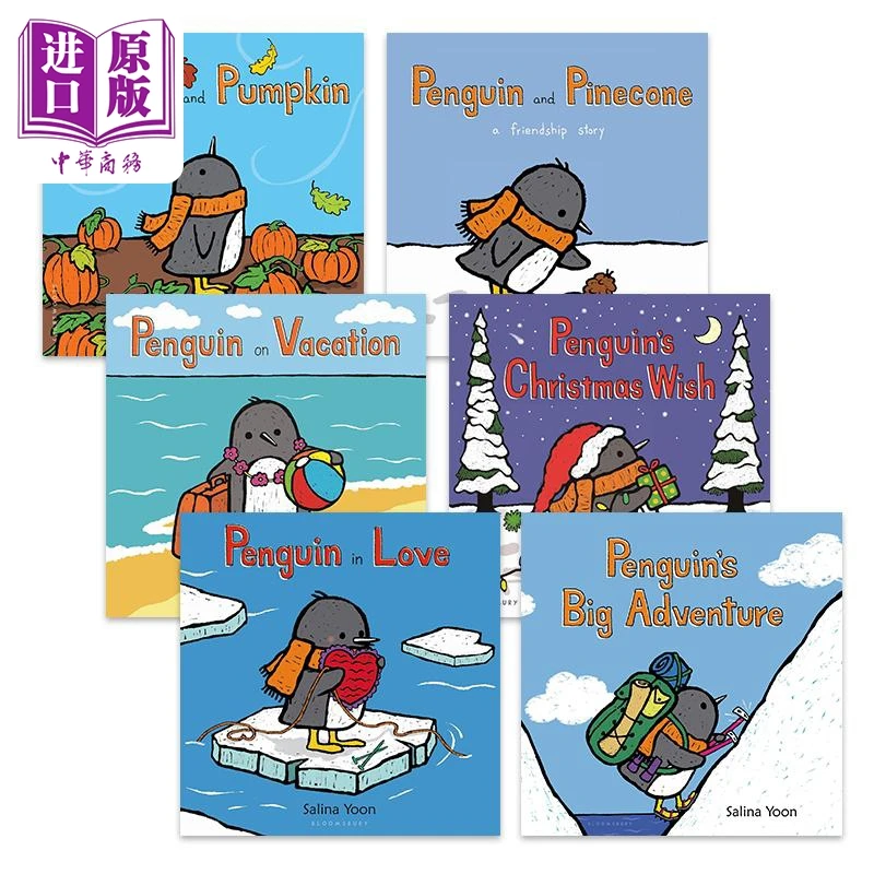 预售 【中商】Salina Yoon 企鹅一族系列英文原版绘本6册 Penguin