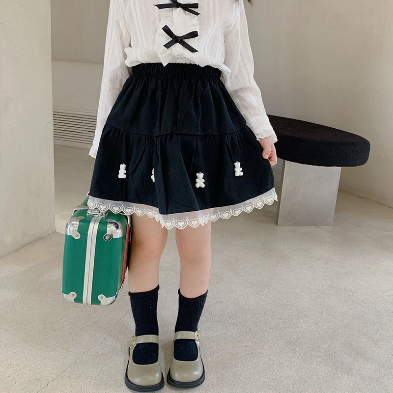 女童短裙春季新款儿童韩版裙小宝宝女孩短款可爱半身A字裙20740