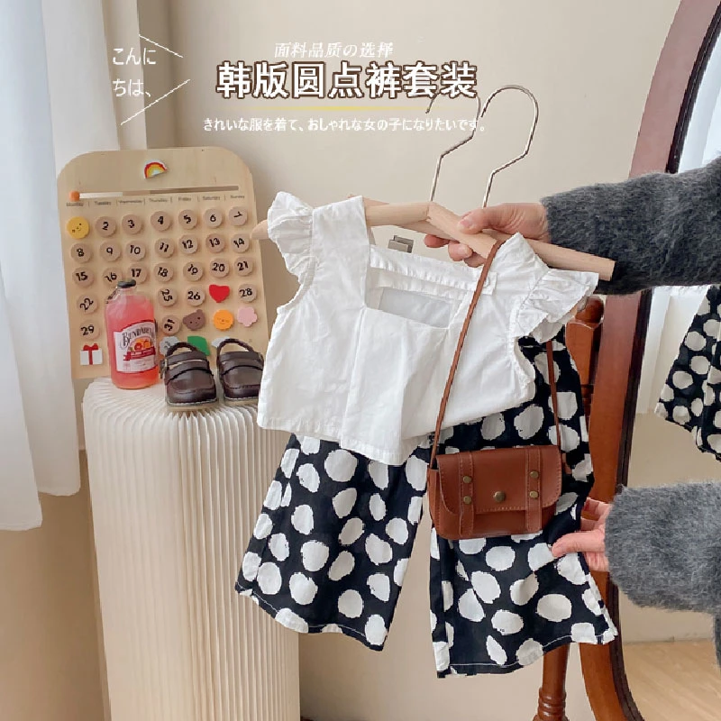 夏装新款2023洋气时髦夏季背心灯笼裤小女孩无袖吊带两件套23075