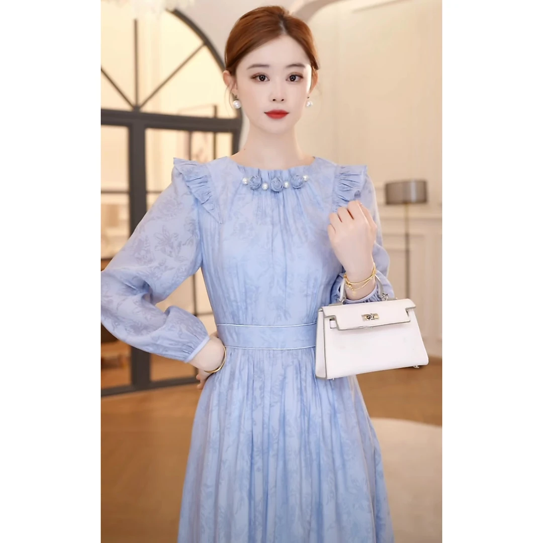 【双双&GERTCOREL】玫瑰恋人 秋季法式轻奢气质连衣裙 XJ243L1017