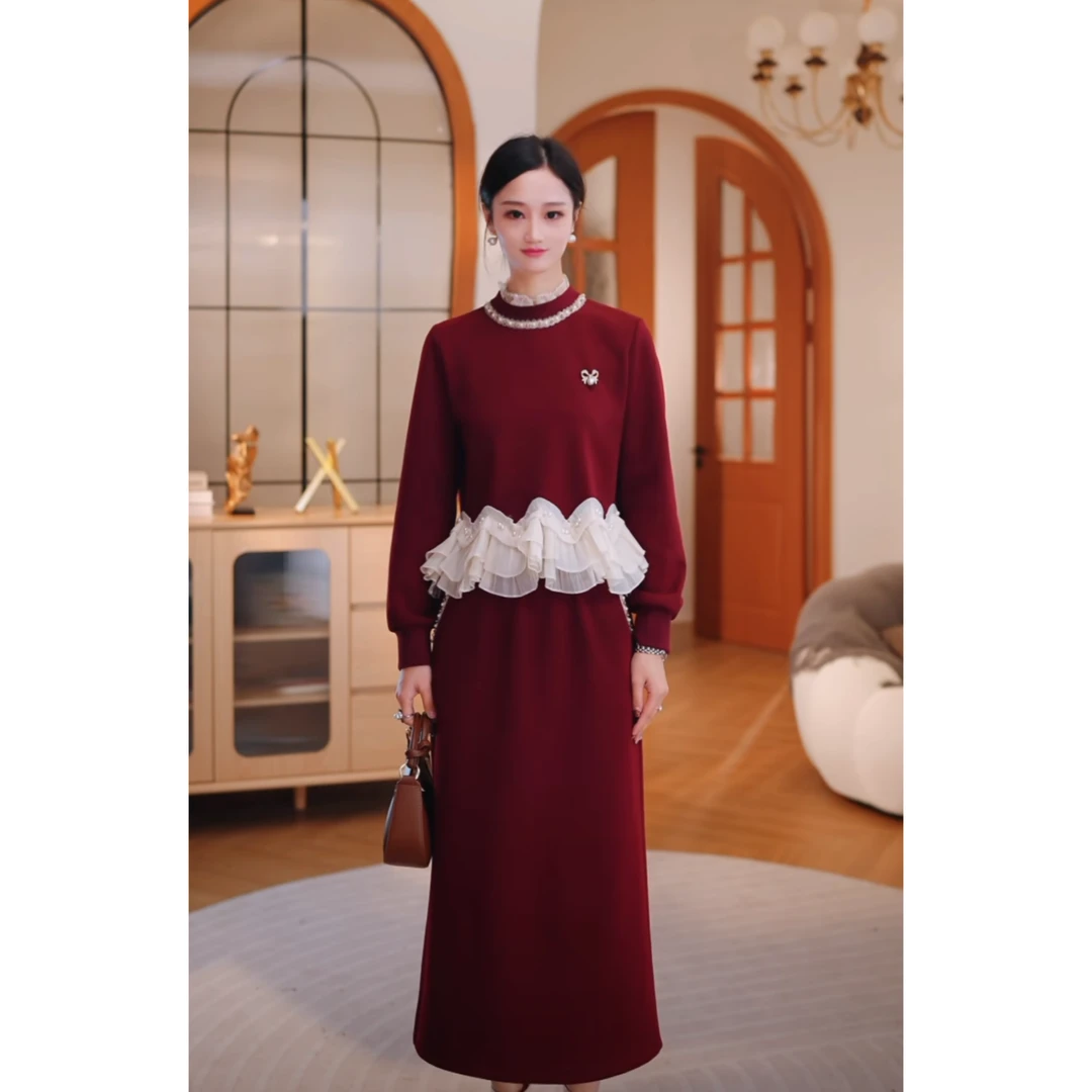 【双双&GERTCOREL】冬日暖意 原创设计卫衣保暖加绒套装 XJ244Z1203