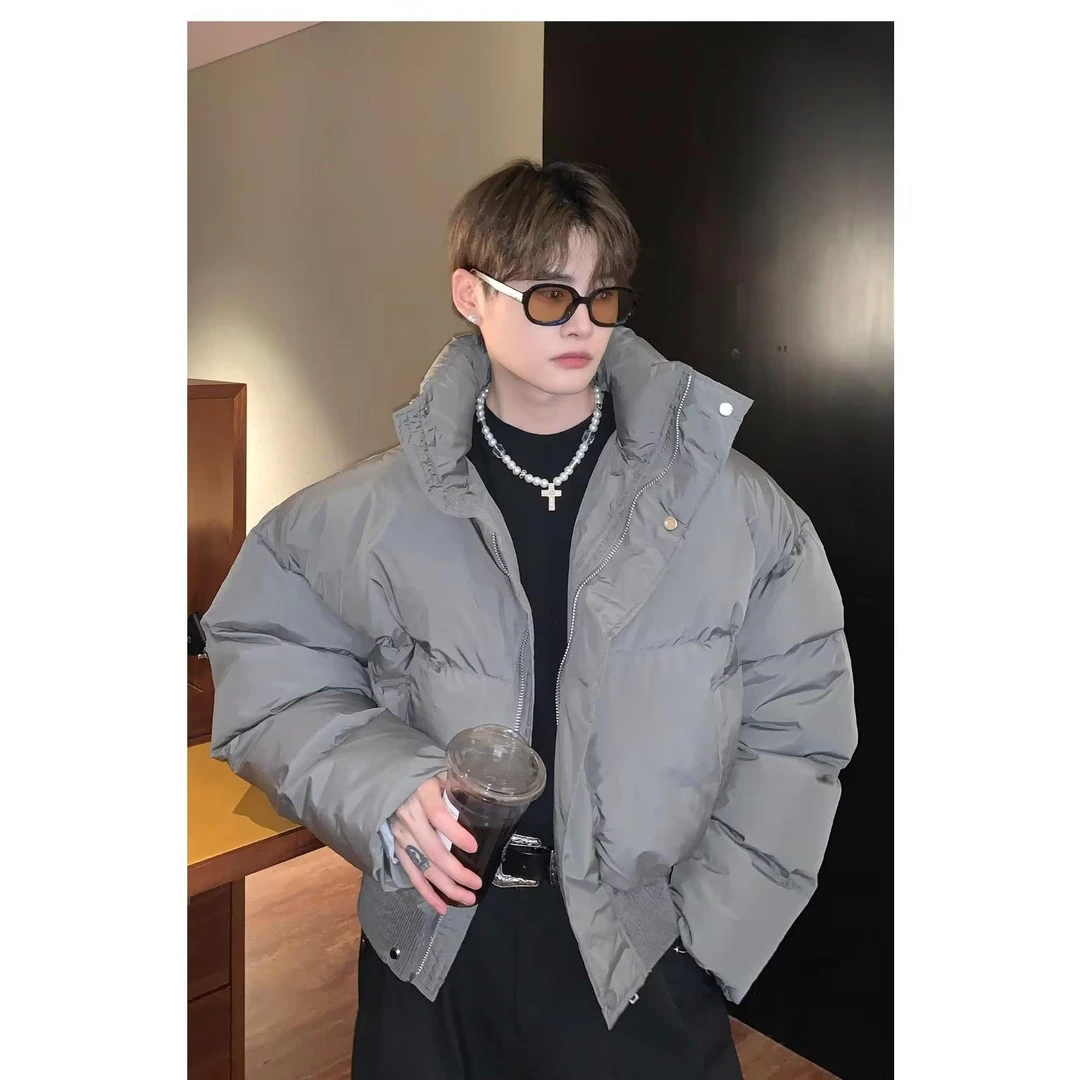 2023冬季新款美式复古立领棉衣外套男女小众宽松短款棉服男士休闲