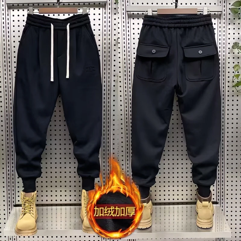 运动裤男秋冬新款潮牌束脚休闲裤韩版修身卫裤黑武士裤子潮哈伦裤