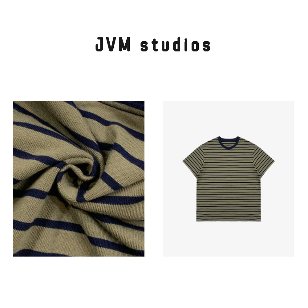 2023秋冬季新款JVM定制13073时尚百搭横条条纹休闲半袖T恤11/8