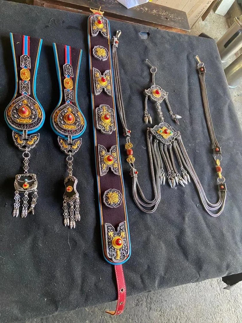 铜合金婚庆饰品 藏饰合金腰带腰链洛绒一套合金镀银不掉色发邮政
