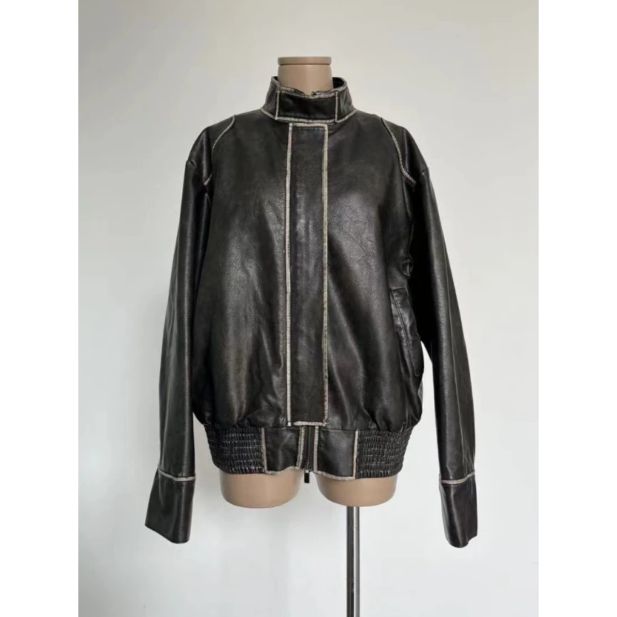 【NO退NO换】鑫燃KIKI 皮外套秋季女外套时尚百搭 23W171 MHT (F)