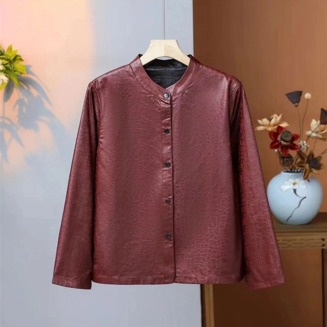 1625-2024新款中年妈妈装气质双面穿老油龟风衣小外套