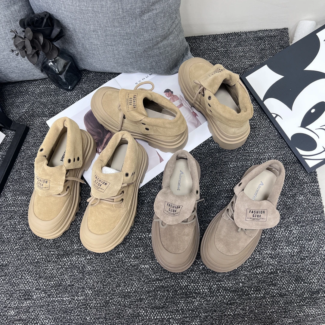 冬季新款冷粘工艺韩版百搭女士马丁靴厚底增高瘦瘦靴子X检0202