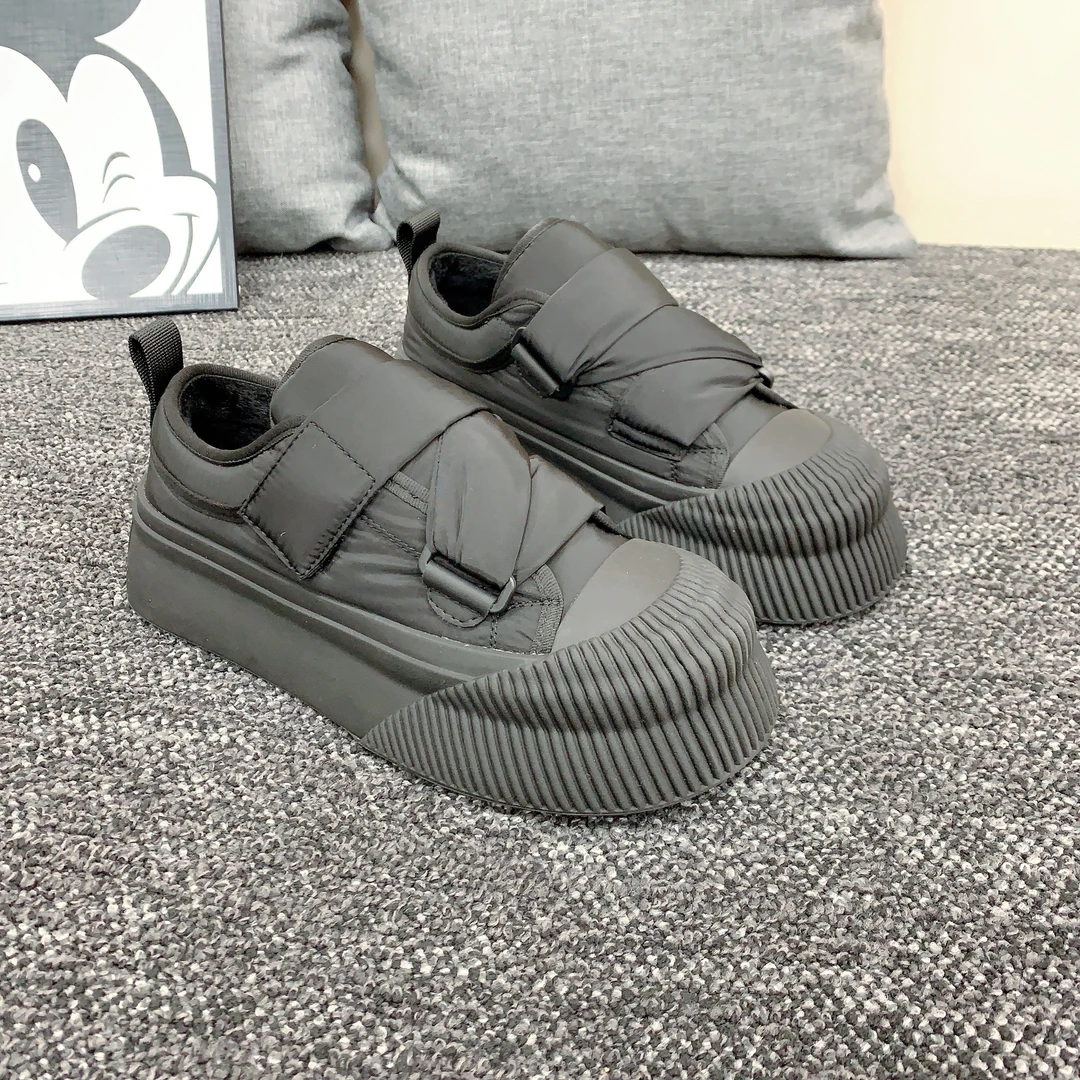 春季防水厚底圆头系带潮鞋女士百搭潮流低帮休闲鞋X检 77-718