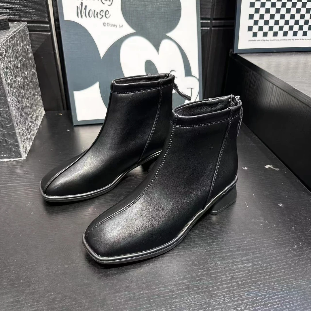 冬季新款休闲软底外穿马丁靴百搭潮流时尚瘦瘦靴 X 检 8023