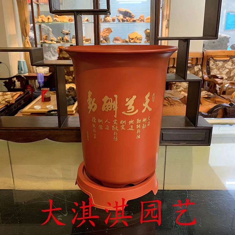 【兰花专用盆】加大加厚古风树脂兰花盆四季兰墨兰春兰通用