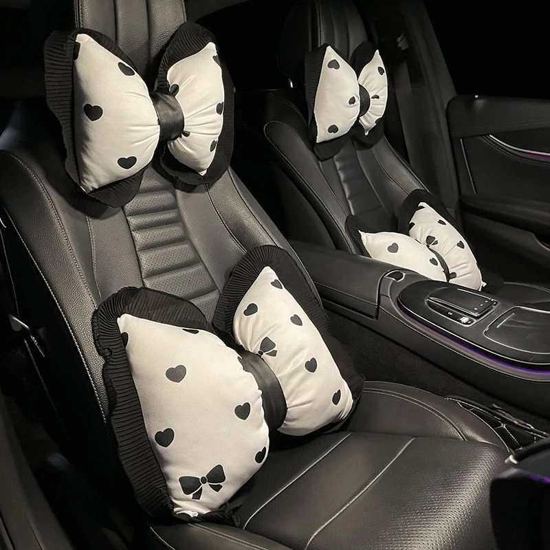 汽车头枕腰靠一对网红爱心车内座椅靠枕护颈枕车载靠垫女四季通用