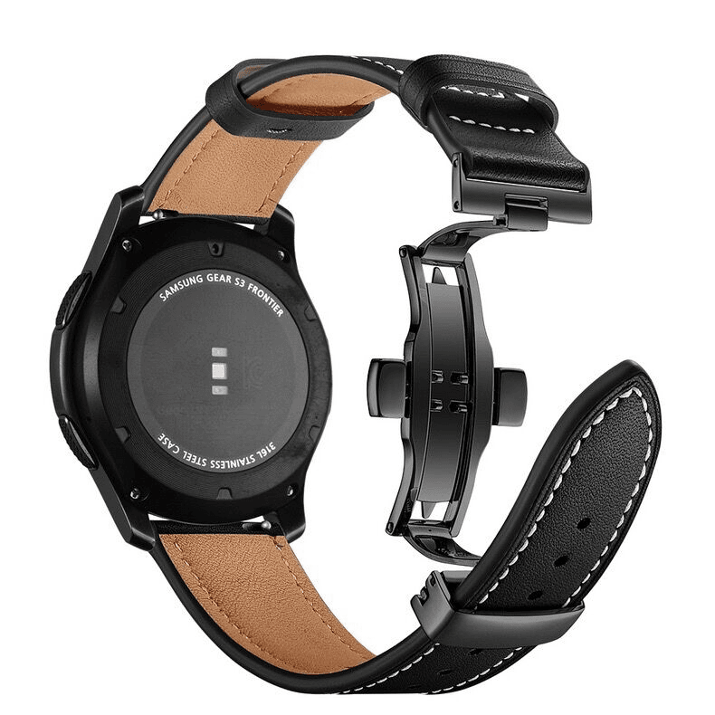 蝴蝶扣真皮表带vivowatch1/2代42/46mm oppowatch3/2皮表带蝴蝶扣
