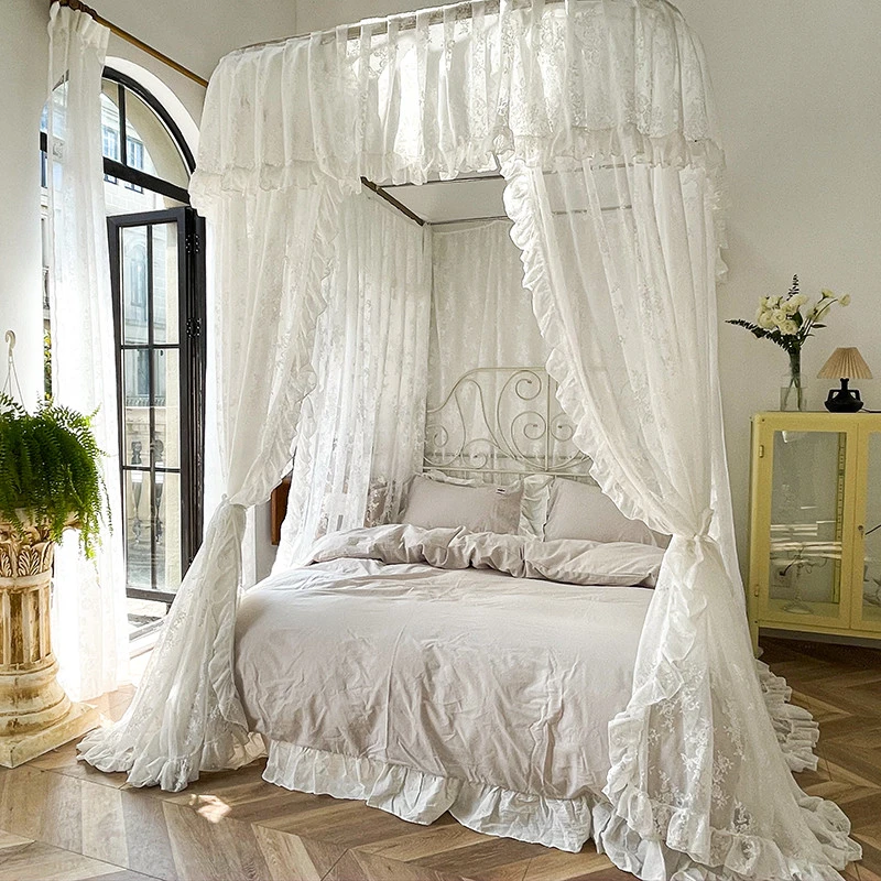 仙女重磅款全蕾丝面料三开门蚊帐小姐姐专属款宫廷蚊帐公主风床幔