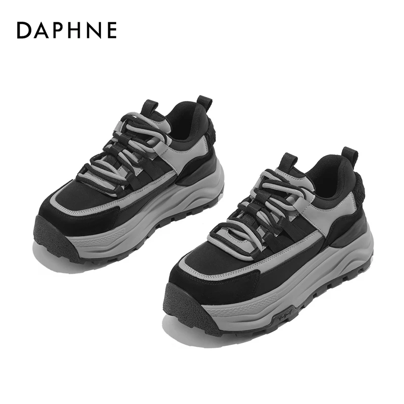 Daphne/达芙妮厚底百搭运动鞋2023新款小众低帮时尚休闲系带鞋