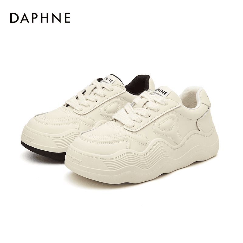 Daphne/达芙妮运动鞋新款老爹白色百搭潮流波浪休闲品牌女鞋
