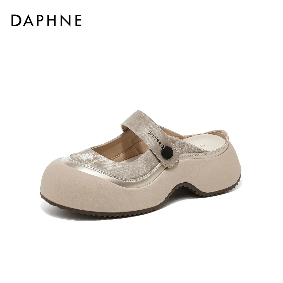 达芙妮凉鞋女款2025新款爆款夏季女士包头半拖外穿网红复古一字拖