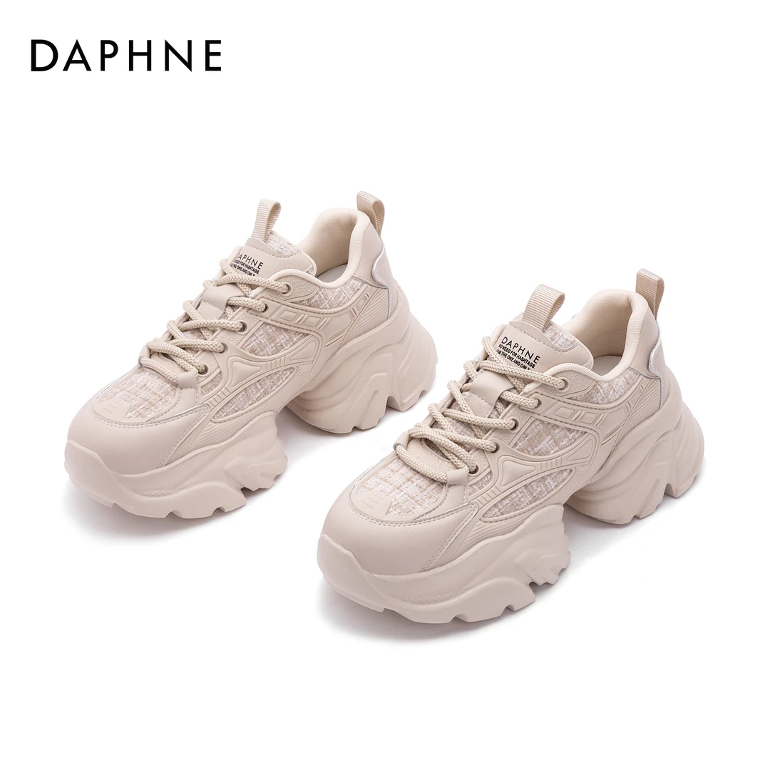 Daphne/达芙妮厚底复古鞋女款秋新款时尚ins女鞋休闲系带鞋