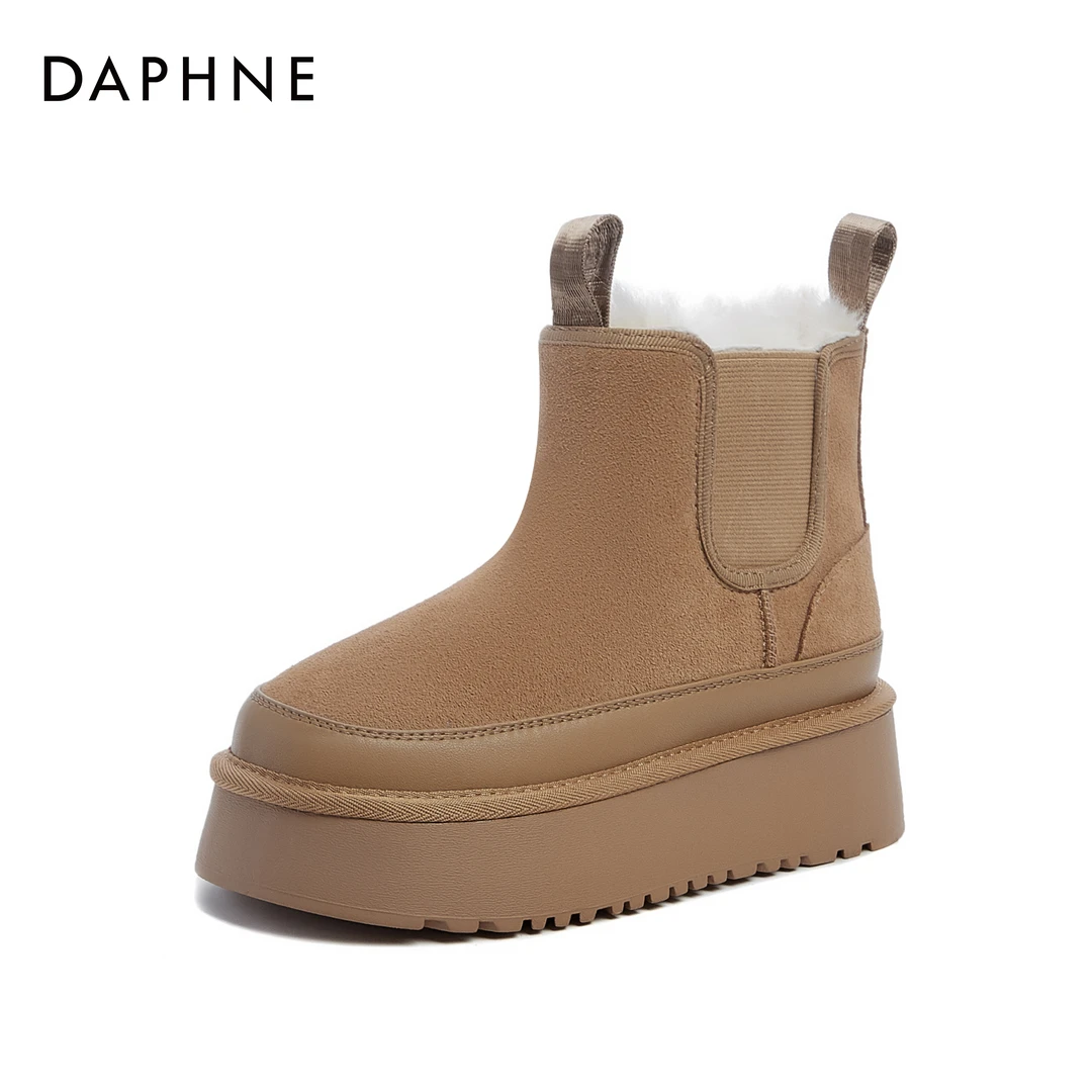 Daphne/达芙妮品牌雪地靴冬季新款时尚休闲加绒保暖雪地靴