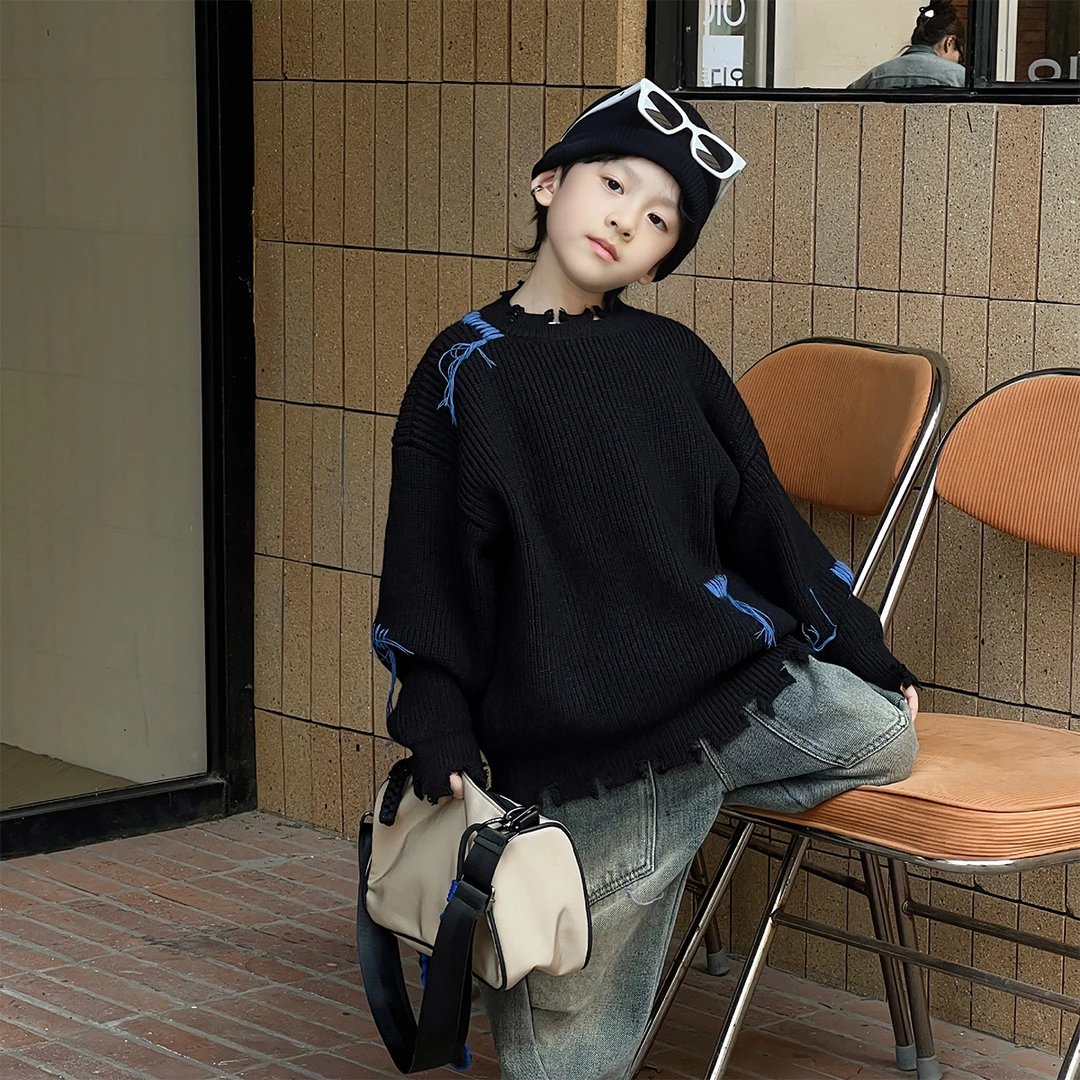 派町春秋款儿童韩版时尚保暖中大童毛衣WP0114-WPP