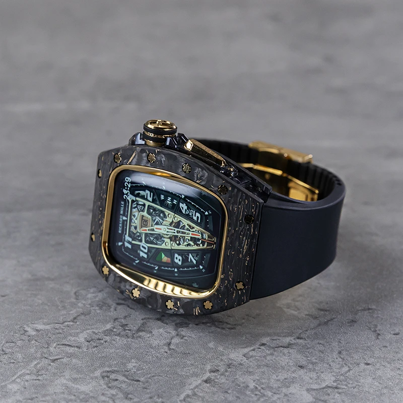 CRYSTAL金碳纤维AppleWatch改装表壳适用苹果手表iwatch表带ultra