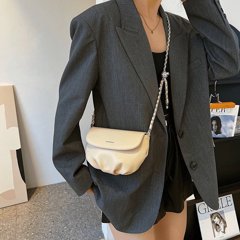2023新款高级正品潮质感褶皱链条女云朵包百搭小众简约单肩斜挎包