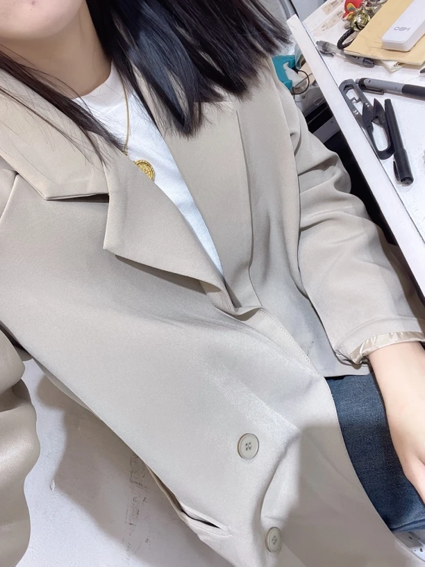 小小家秋冬宽松大版西装外套6806