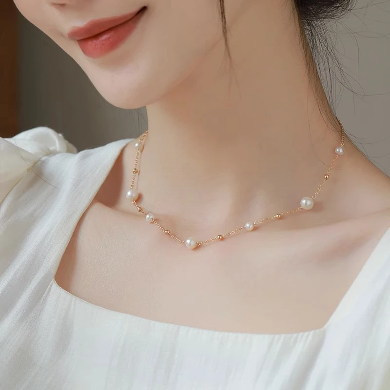 8641(最后半个月清沧)轻奢满天星珠珠法式项链